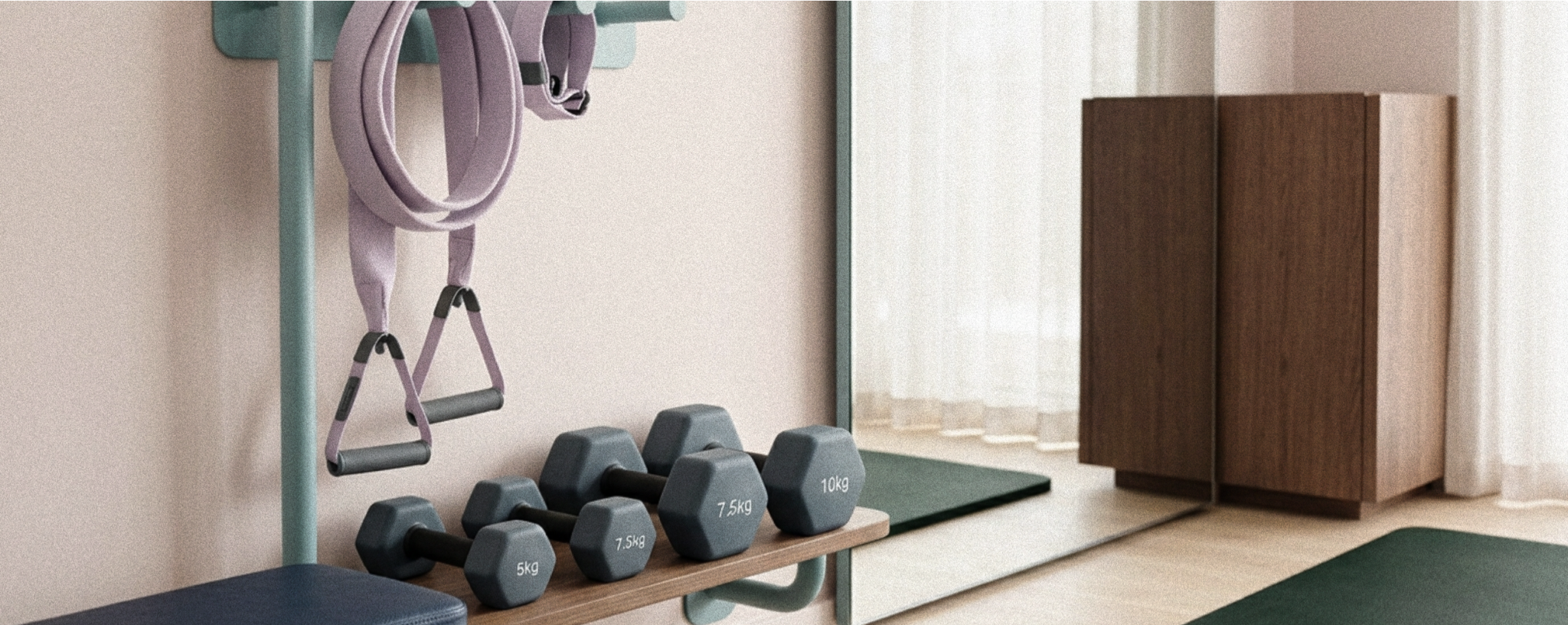 Matériel de sport dans une salle de coaching